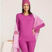Lands' End Women's Cosy Thermaskin Crew Neck Thermal Top in Raspberry | Size: 16-18