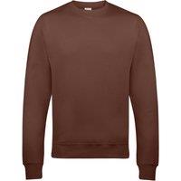 AWDis Women's Just Hoods Crew Neck Plain Sweatshirt (280 GSM) in Chocolate | Size: XL