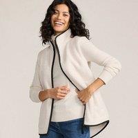 Lands' End Women's Petite Borg Gilet in Ecru | Size: 10-12