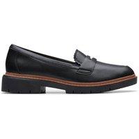 Clarks Women's Westlynn Glow Black Leather Loafers, Slip Ons | Size: 5.5-Standard Fit