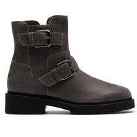 Clarks Women's Lauryl Bay Dark Grey Leather Ankle Boots | Size: 3-Standard Fit