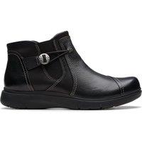 Clarks Women's Certina Joy Black Leather Ankle Boots | Size: 3-Wide Fit