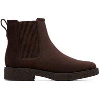 Clarks Women's Nella Top Dark Brown Suede Ankle Boots, Chelsea Boots | Size: 3-Standard Fit