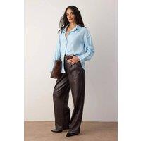 WOVCOR Women's Oversized Oxford Shirt in Light Blue | Size: 10