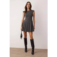 WOVCOR Women's Sleeveless Pleated Skirt Mini Dress in Dark Grey | Size: 6