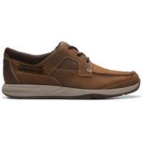 Clarks Men's Sailview Lace Beeswax Leather Boat Shoes, Lace Up in Brown | Size: 6-Standard Fit
