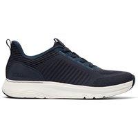 Clarks Men's Motion Trek LT Navy Knit Trainers, Lace Up in Blue | Size: 9-Standard Fit