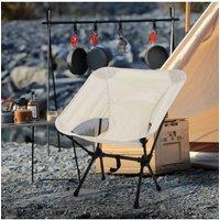 Living and Home Portable Folding Camping Chair in Beige