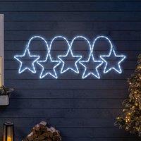 Christow Star Rope Light Outdoor Christmas Decoration Large LED Xmas Wall Silhouette 2m in White