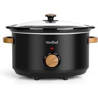 VonShef Fika 6.5L Slow Cooker in Black