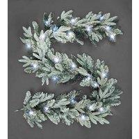 Shatchi 2m Prelit Lapland Fir Christmas Christmas Garland in Silver