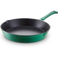 Tower BO800255GRN Cast Iron Round Fry Pan with Durable Enamel Interior, 26cm, Verdigris Green