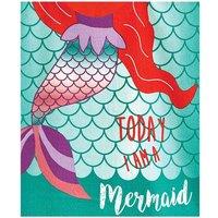 Home & Living Mermaid Microfibre Hooded Towel in Orange