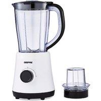 Geepas 500W Blender with 1.5L Jar & Spice Grinder, Steel Blades in White