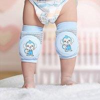 Dragodirect 1 Pair Knee & Elbow Pads Breathable Mesh with Cute Dog Monkey Print in Blue