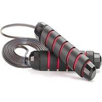 VOGREX Red Adjustable Adult Skipping Rope Gym Fitness in Black
