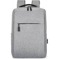 Havendro Grey Waterproof Laptop Backpack USB Rucksack Travel Shoulder Bag