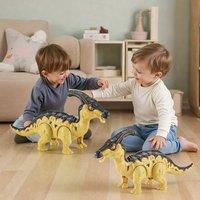 Dragodirect Electric Walking Dinosaur Toy with Lights, Sounds Moving Tail in Light Sand