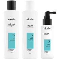 Nioxin Scalp + Hair Thickening System 3 for Coloured, Dry & Damaged Hair with Light Thinning, Trial Kit