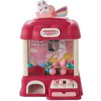 H&O Direct Kids Rabbit-Themed Grabbing Clip Claw Machine in Pink | Size: Large
