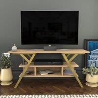 Decorotika Minerva TV Unit for TV's up to 55 inch in Light Oak