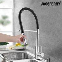 JASSFERRY Pull Out Spout Kitchen ixer Tap High Arc Pulldown in Silver