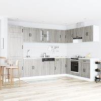 Berkfield Home Kitchen Cabinet "Kalmar" with Double Basins Grey Sonoma Engineered wood