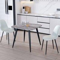 Core Products Aspen Grey Oak Effect Square Dining Table with 2 Curve Chairs - Set