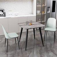 Core Products Aspen Grey Oak Effect Square Dining Table with 2 Duo Chairs - Set