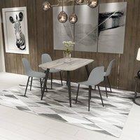 Core Products Aspen Grey-Oak Effect Rectangular Dining Table & Four Curve Chairs Set in Grey