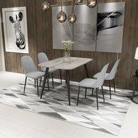 Core Products Aspen Grey-Oak Effect Rectangular Dining Table & Four Duo Chairs Set in Grey