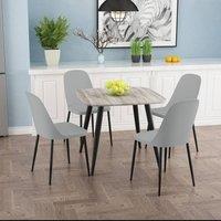 Core Products Aspen Grey Oak Effect Square Dining Table with 4 Duo Chairs - Set