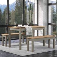 Core Products Grey Corona Table Set with Rectangular Table & 2 Double Benches
