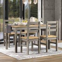 Core Products Grey Corona Table Set with Rectangular Table & Four Pine Chairs