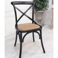 Minster French Cross Back Chair - Wood - L46 x W49 x H88 cm - Black | Size: 1 Pack