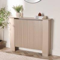 OHS Ribbed Medium Radiator Cover Slatted Engineered Wood in Natural