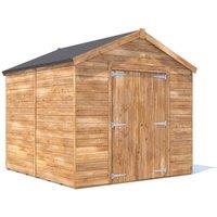 Dunster House Wooden Bike Shed Garden Building 2.4 x 2.4m Apex Plus Overlord Modular in Brown