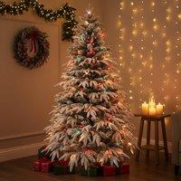 Shatchi 6FT Prelit Green Lapland Fir Christmas Tree Multicolour LEDs