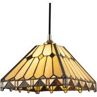 Happy Homewares Art Denergy savingStyle Amber Tiffany Pendant Shade with Gold Triangles & Diamonds