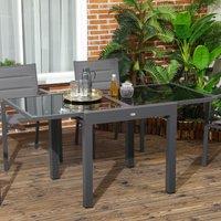 OUTSUNNY Extendable Outdoor Dining Table Patio Table in Black