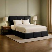 Desire Deco Dartford Plush Velvet Ottoman Storage Bed Frame with Lift-Up in Black | Size: Single