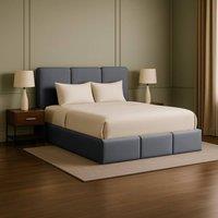 Desire Deco Dartford Plush Velvet Ottoman Storage Bed Frame with Lift-Up in Charcoal | Size: Single