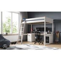 Noomi Tera Solid Wood Small Double Gaming High Sleeper Bed in White