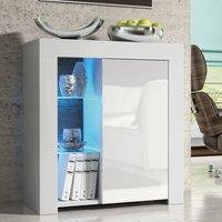 Creative Furniture Serene Sideboard 83cm - White with Gloss Doors & LED Lights
