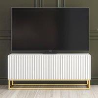 Creative Furniture Ripple TV Unit 100cm - White with Fluted Doors