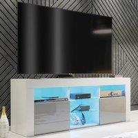 Mex Furniture LTD TV Unit Pulse 145cm - White & Grey Gloss Doors & LED Lights