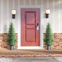 HOMCOM Set of 2 Artificial Cypress Trees with PE Leaves, Green