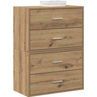 Berkfield Home Cabinets with 2 Drawers 2 pcs Artisan Oak 60x31x40 cm Engineered Wood in Brown | Size: 60 x 31 x 40 cm