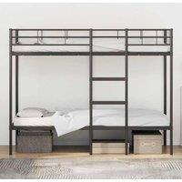 Berkfield Home Breathable Bunk Bed without Mattress Black 90x200 cm Steel