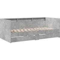 Berkfield Home Versatile Daybed w/Drawers Frame Concrete Grey 75x190 cm Small Single